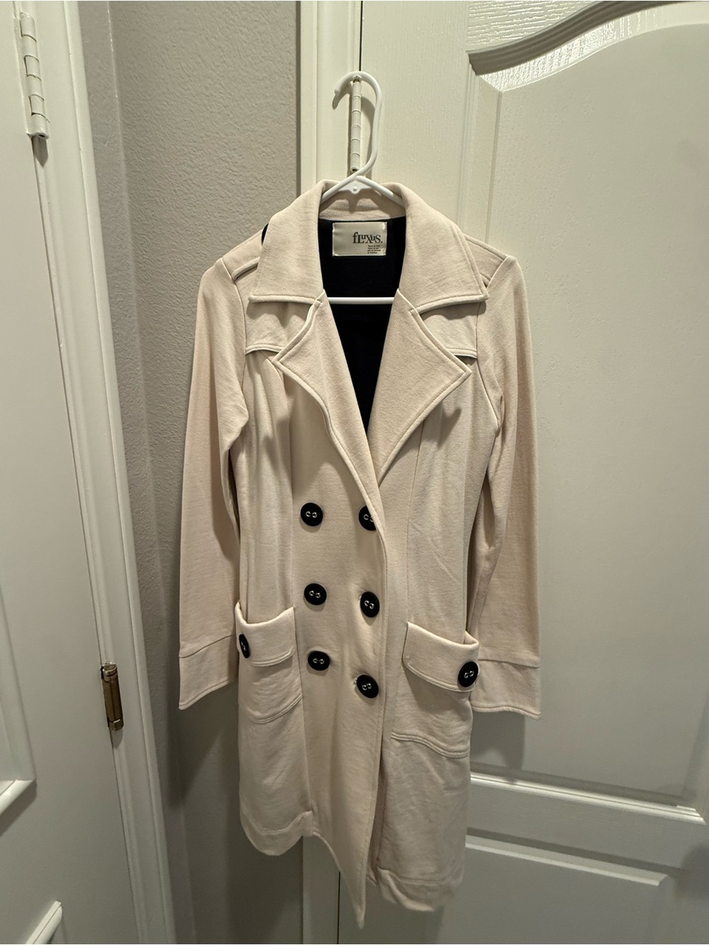 Cream Double-Breasted Trench Coat